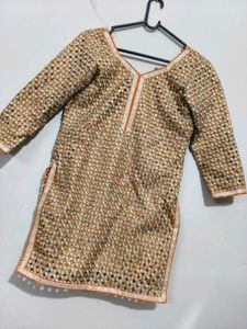 Embellished Orange Kurta and gharara