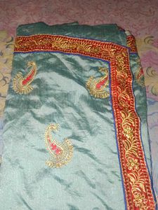 Beautiful Blue Embroidered Saree