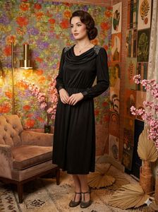 3 for 999 Elegant Black Long Sleeve Midi Dress