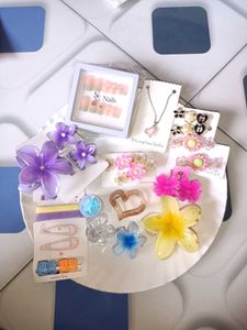 Cute Hair Accessories & Nail Set