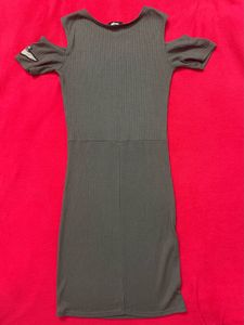 JENNYFER Army Patch Cold Shoulder Dress