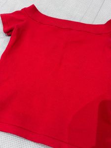 Chic Off-Shoulder Red Top
