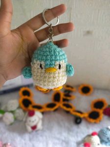 Cute Crochet Penguin Keychain