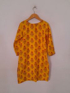Gold Yellow Printed Kurta Set (Girl's)