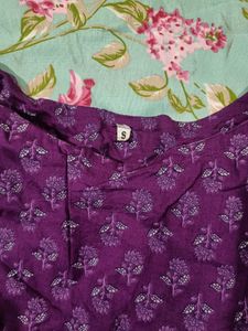 Purple Floral Print Spaghetti Strap Top