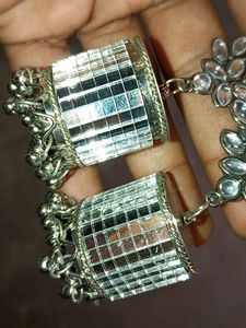Mirror Jhumka Earrings &amp;Stude