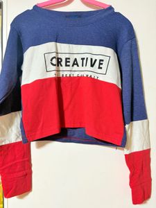 Colorblock "Creative" Cropped Sweatshirt