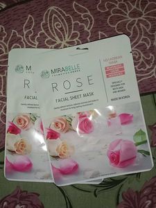 Mirabelle Rose Facial Sheet Mask - 2 Pack