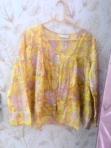Beautiful Yellow Floral Blouse