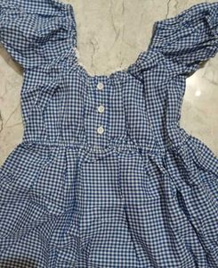 Blue Gingham Peplum Top( LIMITED OFFER)