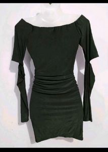 Chic Black Off-Shoulder Ruched Mini Dress