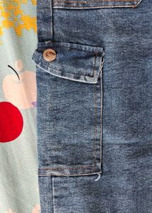 Blue Denim Cargo Jeans