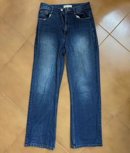 Classic Blue High-Waisted Straight-Leg Jeans | Pre