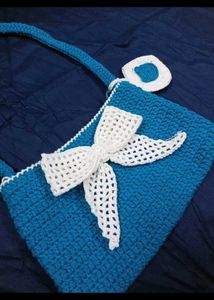 Handmade Crochet Bow Shoulder Bag