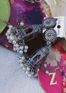 Vintage Silver Jhumka Earrings