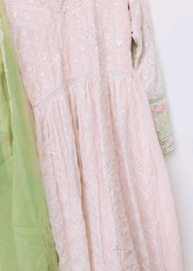 Elegant Pink Embroidered pakistani dress full set