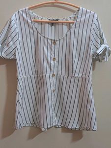 Striped Button-Down Top