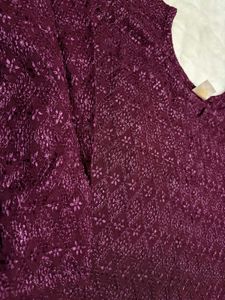 Beautiful Chikankari Violet Kurta