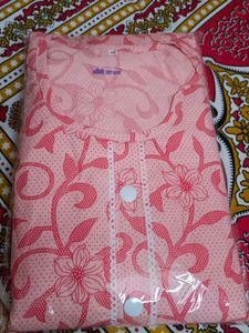 Pink Floral Print Kurta And Pant Set.