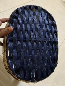 Woven Storage Blue Gold Basket
