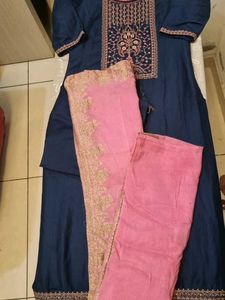 kurta set with dupatta chanderi cotton