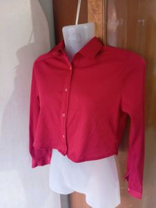 Red Crop Top Shirt
