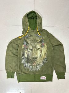Men's Wolf Graphic Zip-Up Hoodie 🇺🇸