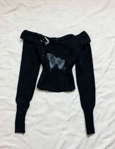 Butterfly Buckle Off-Shoulder Top