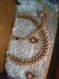 Pink &amp; Gold Jewelry Set