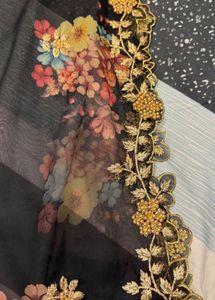 Sheer Floral kaaftan with Sequin
