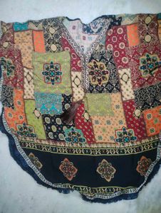 Bohemian Patchwork Kaftan Top