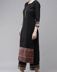 Elegant Black Kurta Set with Trouser
