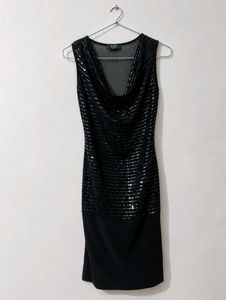 Sparkling Black Sleeveless Dress