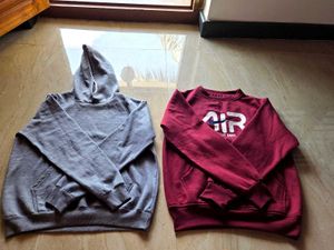 Bundle: Grey Hoodie & Red Air Sweatshirt
