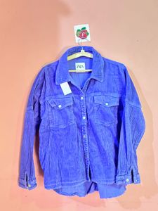 ZARA Purple Corduroy Button-Up Jacket