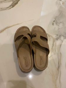 Comfortable Tan Slides