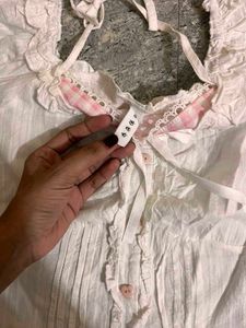 White Ruffle Lolita Style Top