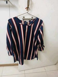 Striped Navy and White Top