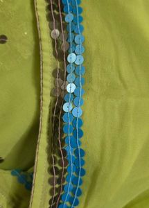 green saree is very beautyful and flower