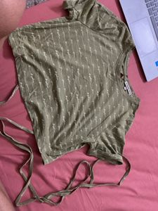 Printed Cropped Top with Open Back