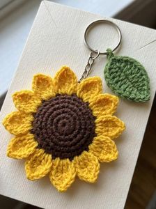 Crocheted Sunflower Keychain