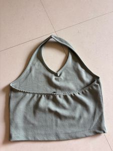 Stylish Sage Halter Neck Top
