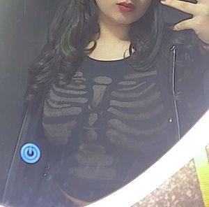 Skeleton Graphic Tee goth look(Handmade)