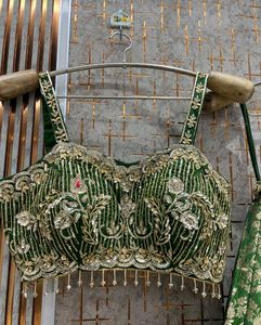 Stunning Green Embroidered Lehenga Set