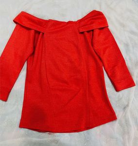 Vibrant Orange Off-Shoulder Top