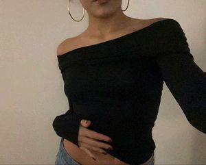 y2k Regina George inspired Off-Shoulder Black Top