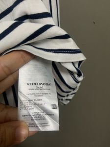 Vero Moda Striped Organic Cotton T-Shirt