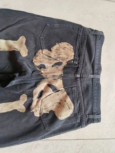 Straight Fit Skeleton Designed Denim Jeans 🦴💀