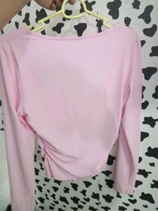 Newme Stylish Pink Long Sleeve Top