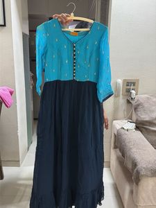custom made Beautiful Blue and Navy Ethnic Gown